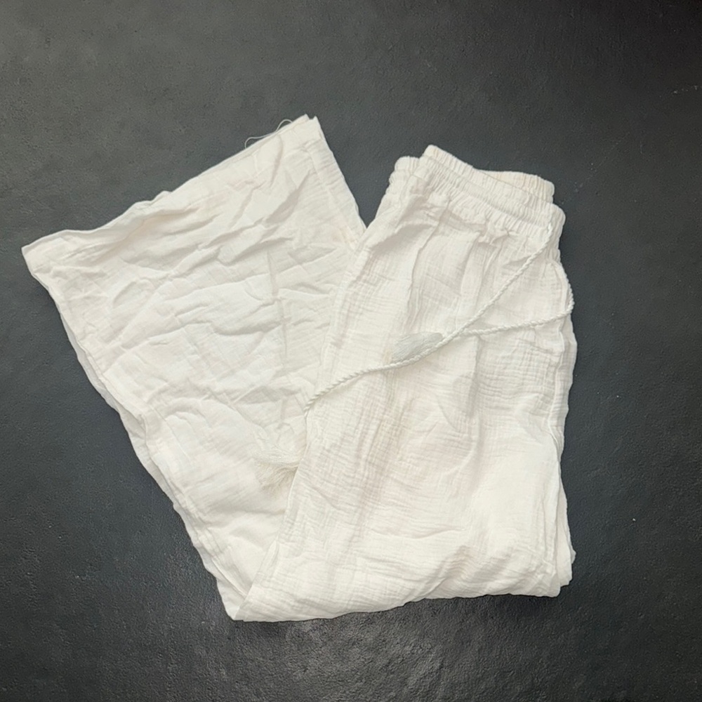 women’s white beach cover pants